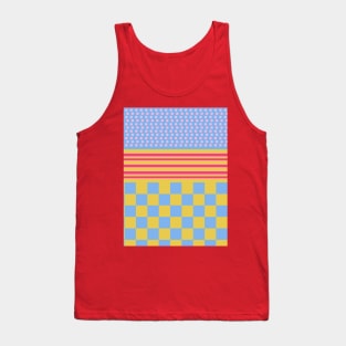 Polka Dots Stripes Checker Pastel Colors Patchwork Tank Top